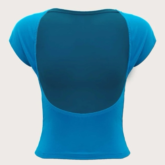 🟢3/$15 Backless Blue Shirt - Picture 5 of 6